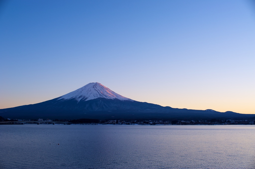 夕日を浴びる