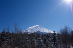 雪が舞う山頂