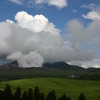 阿蘇中岳火口と草千里