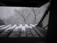 白帝城からの雪景色