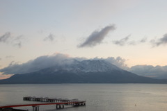雪の桜島