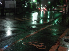 車道・雨