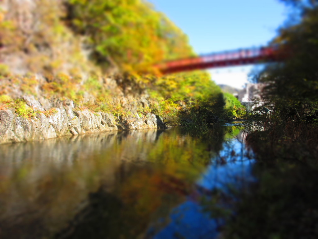 ミニチュアにされる渓谷