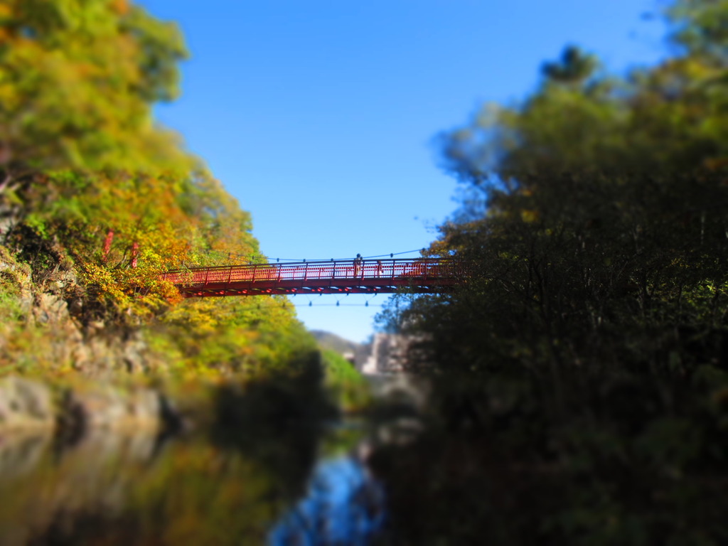 ミニチュアにされる渓谷