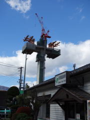 湖に沈む駅