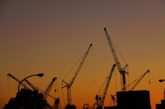 シルエット　クレーン