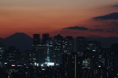新宿と富士山