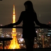 東京タワー　シルエット娘