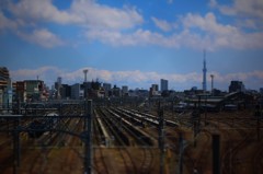 田端の線路　トイカメラ風