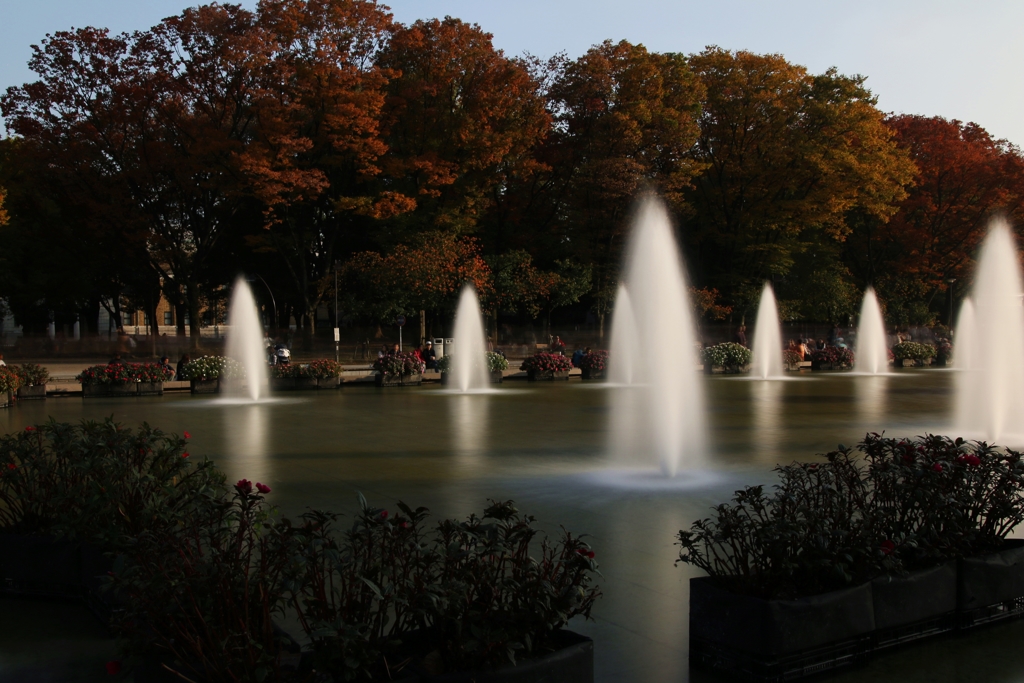 上野公園紅葉+噴水
