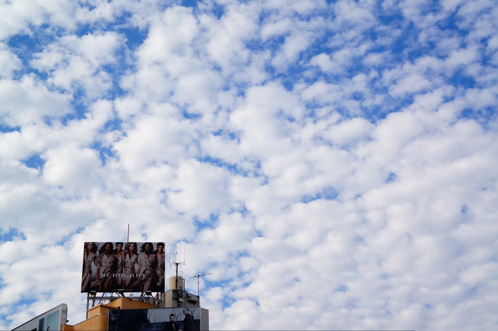 In the blue sky