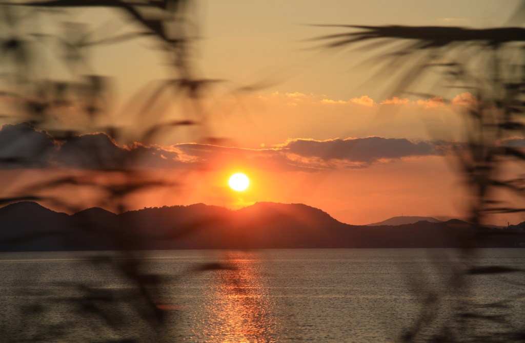 大村湾の夕陽