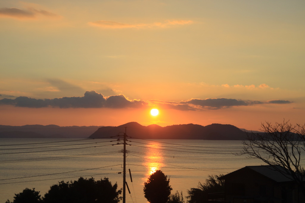 大村湾の夕陽