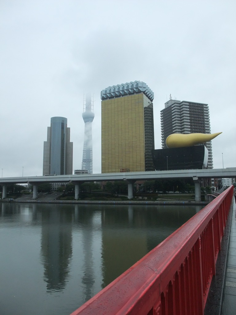 雨の朝のスカイツリー