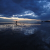 由比ヶ浜　冬の夕暮