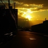 街角の夕陽