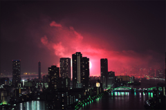 火事のような東京湾華火