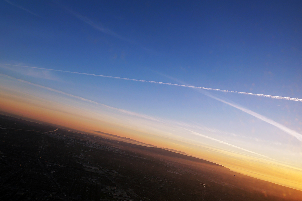 LA 機内からのSunset