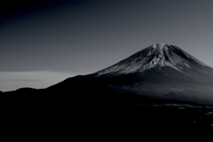 厳冬前、富士山。