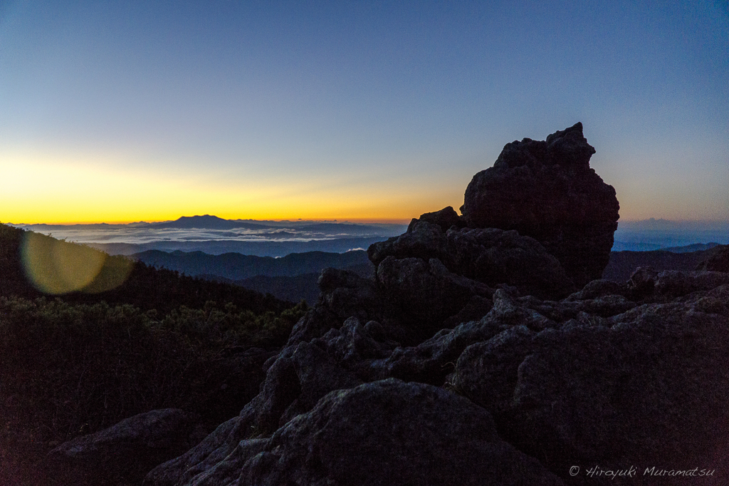 白山　日の出のトンビ岩