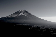 厳冬前、富士山。