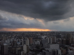 堺の夕暮れ！モクモク雲！