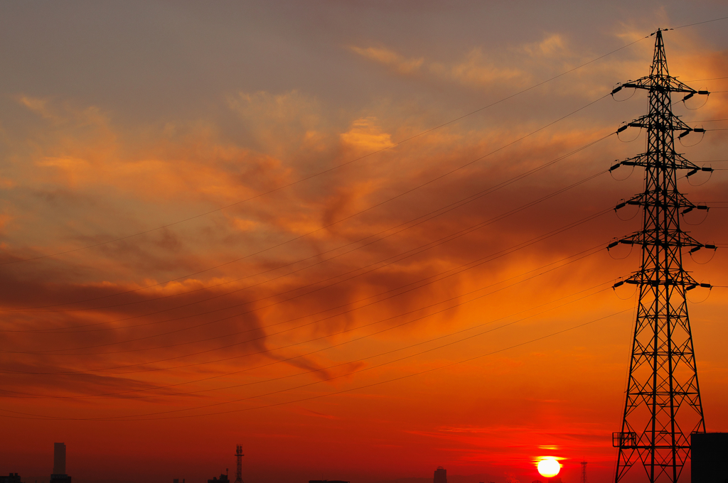 今日の夕日