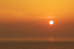 樫野崎灯台の朝日2