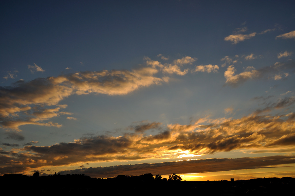 ベランダからの夕日