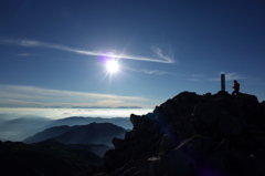 山頂の朝
