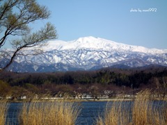 木場潟と白山