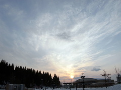 in the blue sky