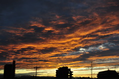 名古屋の夕暮れ。