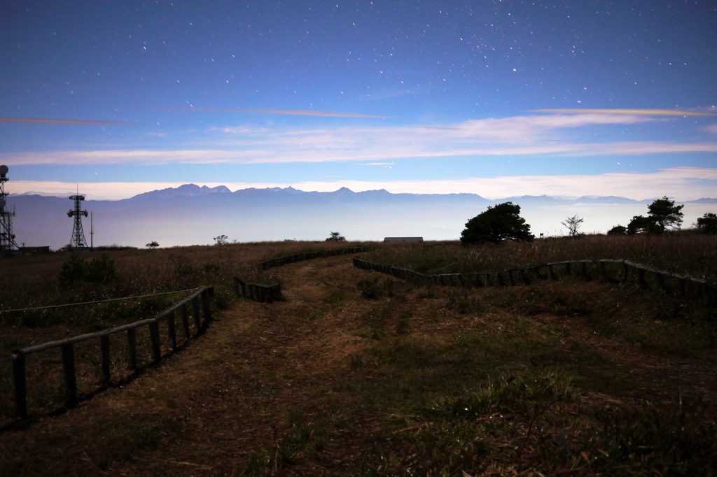 星空の夜道
