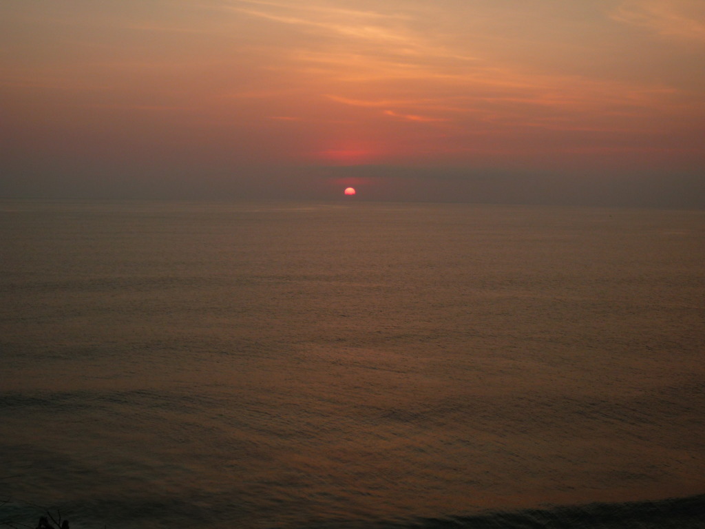 The setting sun