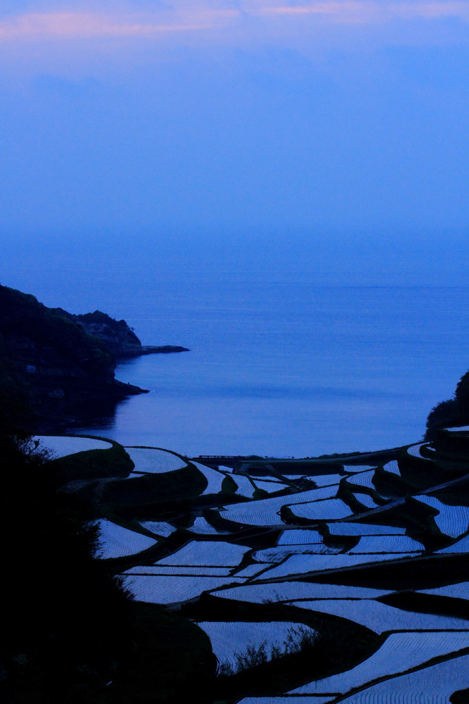 夕陽に出会えなかった棚田