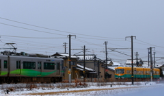 あいの風＆カボチャ電車