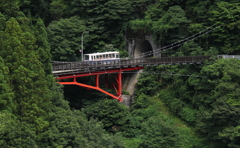 秘境を走る観光バス