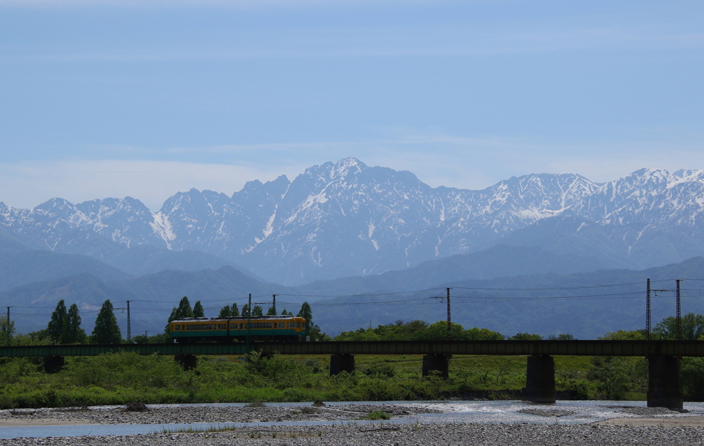 立山連峰とカボチャ君