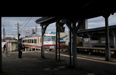 特急アルペン号  到着　寺田駅