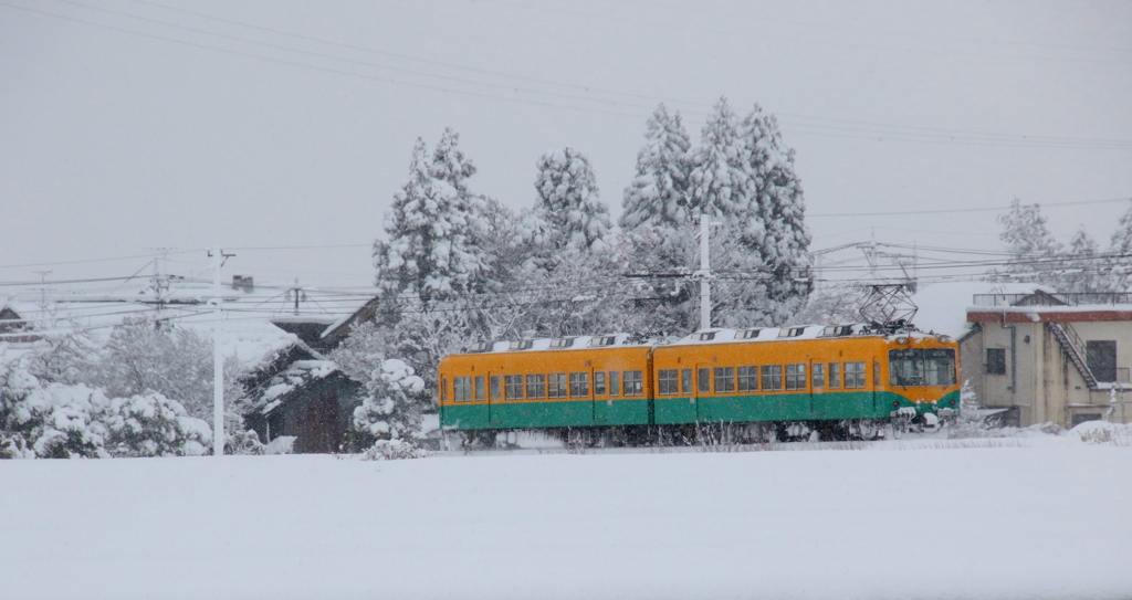雪の中を走る～♪