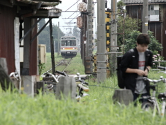 登り電車が来ます～♪
