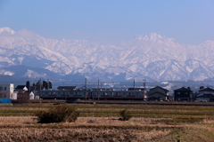 立山連峰を見ながら