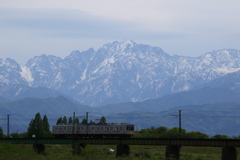 鉄橋を渡る