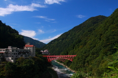 青い空と赤い橋