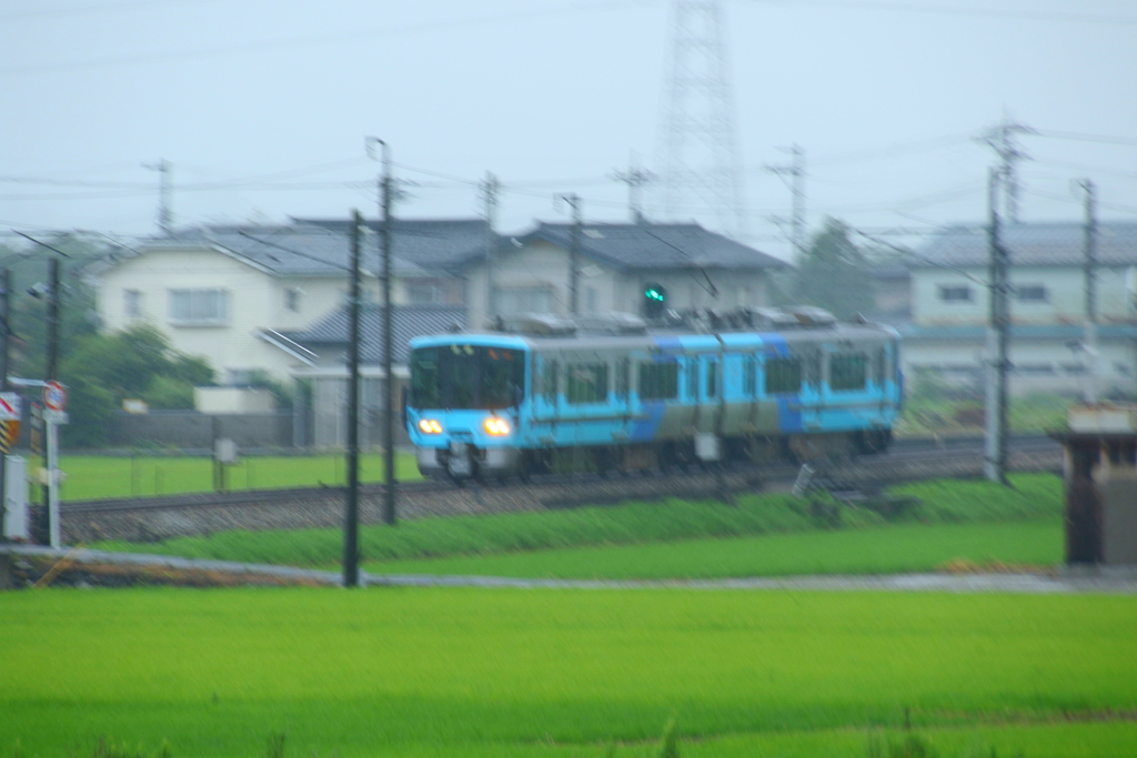 どしゃ降りの雨の中・・・