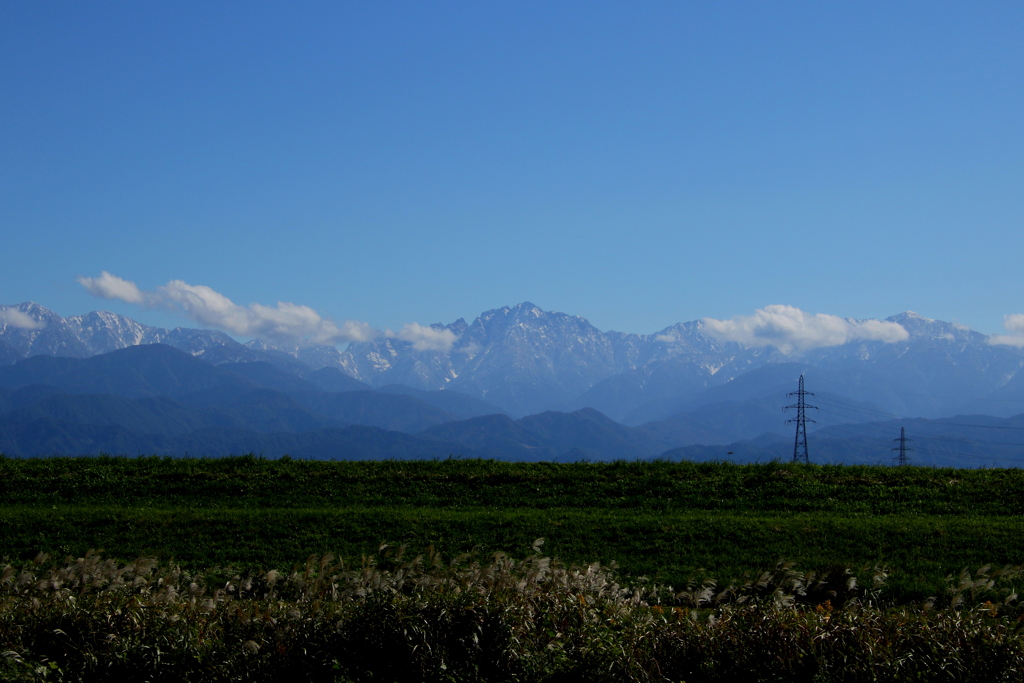 剣岳と芒