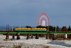 かぼちゃ君～～日本海を眺めながら走る^^♪