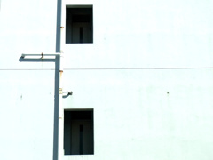 白い壁、二つの開口