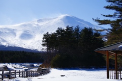 雪けむる